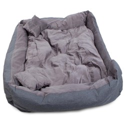 Lit Moelleux Imperméable pour Chien et Chat 80 x 65 cm XL avec Coussins