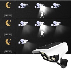 Lampe Caméra Factice Capteur de Mouvement Solaire 77 LEDS Télécommande