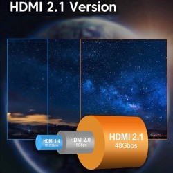 Câble HDMI RE-KONECT 2.1 3 mètres Ultra Speed 8K 60HZ 4k 120Hz HQ GOLD