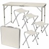 Table de Camping ou Jardin avec 4 Chaises - Coloris Blanc