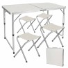 Table de Camping ou Jardin avec 4 Chaises - Coloris Blanc