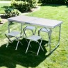 Table de Camping ou Jardin avec 4 Chaises - Coloris Blanc