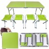 Table de Camping ou Jardin avec 4 Chaises - Coloris Vert Pomme