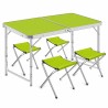 Table de Camping ou Jardin avec 4 Chaises - Coloris Vert Pomme