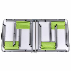 Table de Camping ou Jardin avec 4 Chaises - Coloris Vert Pomme