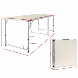 Table de Camping ou Jardin XXL 178 cm Hauteur réglable