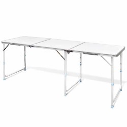 Table de Camping ou Jardin XXL 178 cm Hauteur réglable