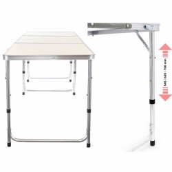 Table de Camping ou Jardin XXL 178 cm Hauteur réglable