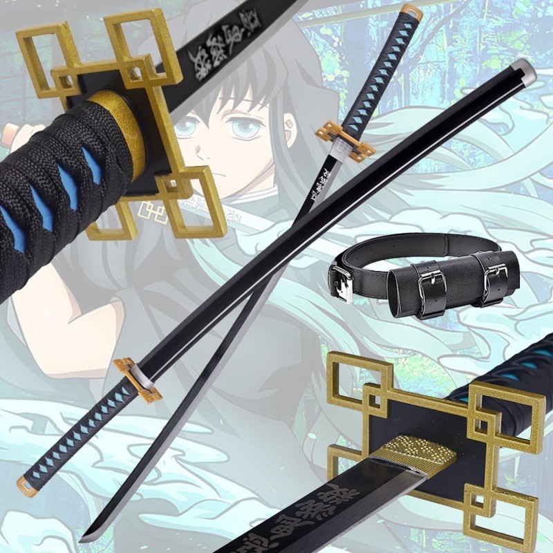 Pack Réplique Katana Cosplay Muichiro Tokito Demon Slayer + Holster Ceinture