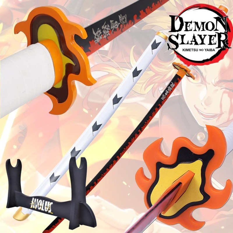 Pack Réplique Katana Rengoku Kyojuro Demon Slayer + Support Katana