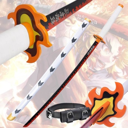 Pack Réplique Katana Cosplay Rengoku Kyojuro Demon Slayer + Holster Ceinture