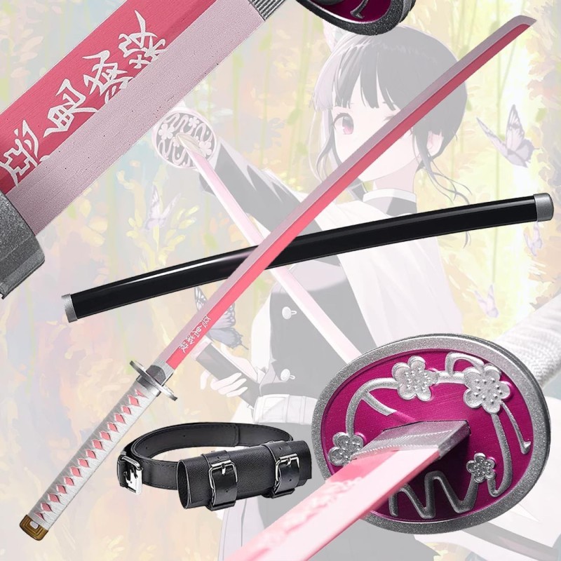 Pack Réplique Katana Cosplay Kanao Tsuyuri Demon Slayer + Holster Ceinture